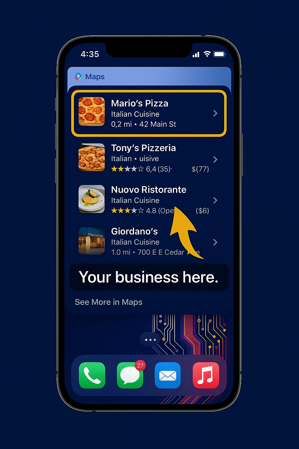 Your business appearing in local voice search results